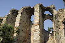 Italy, Lombardy, Lake Garda, Sirmione, Grotte di Catullo, Roman ruins of settlement .