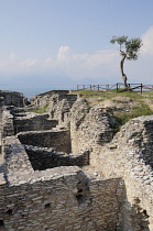 Italy, Lombardy, Lake Garda, Sirmione, Grotte di Catullo, Roman ruins.