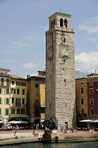 Italy, Lombardy, Lake Garda, Riva del Garda, Torre Apponale, Piazza Tre Novembre.