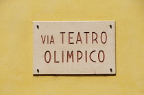 Italy, Veneto, Lake Garda, street sign.