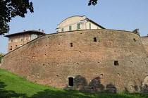 Italy, Lombardy, Soncino, castle walls.