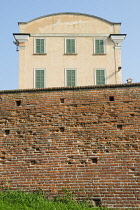 Italy, Lombardy, Soncino, castle walls.