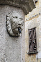 Italy,Piemonte, Lake Maggiore, Cannobio, fountain detail.