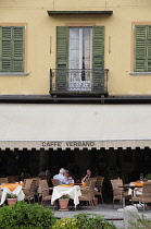 Italy, Piemonte, Lake Maggiore, Cannobio, waterfront cafe.