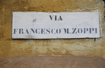 Italy, Piemonte, Lake Maggiore, Cannobio, street sign.