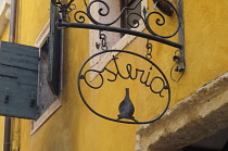 Italy, Veneto, Verona, Carro Armato Osteria sign.