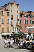 Italy, Veneto, Venice, cafe on Campo Santo Stefano.