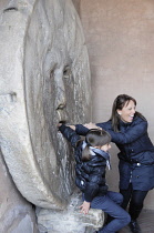 Italy, Lazio, Rome, Aventine Hill, church of Santa Maria in Cosmedin, Bocca della Verita.