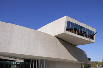 Italy, Lazio, Rome, MAXXI, overhang gallery & exterior view.