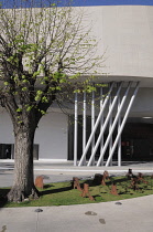 Italy, Lazio, Rome, MAXXI, architecture details & plaza.