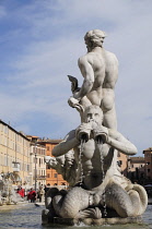 Italy, Lazio, Rome, Centro Storico, Piazza Navona, Fontana del Moro.