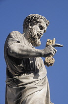 Italy, Lazio, Rome, Vatican City, St Peter's Square, statue of St Peter.