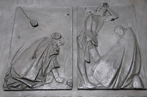 Italy, Lazio, Rome, Vatican City, St Peter's Square, St Peter's Basilica, bronze panels from Door of the Dead.