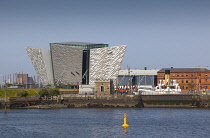 Ireland, North, Belfast, Titanic Quarter, Visitor centre designed by Civic Arts & Eric R Kuhne.