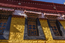 Traditional old Tibetan architecture in Lhasa, Tibet.