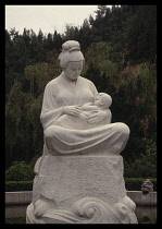 China, Yellow River, General, Statue by the Yellow River representing the river nurturing China.