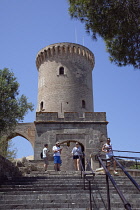 Spain, Balearic Islands, Majorca, Palma de Mallorca, Castle Bellver, Stone built Gothic-style fort now a museum and tourist attraction.