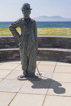 Ireland, County Kerry, Iveragh Peninsula, Ring of Kerry, Waterville, statue of Charlie Chaplin who holidayed here regularly with his family in the 1960's.