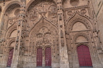 Spain, Castile and Leon, Salamanca, Cathedral of the Assumption of the Virgin Mary, the Nativity dooorway.