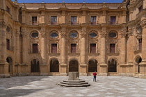 Spain, Castile and Leon, Salamanca, Spain, Castile and Leon, Salamanca, La Clerecia, The Patio Barroco or Baroque Courtyard surrounded by the two-storey cloister of the Pontifical University.
