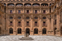 Spain, Castile and Leon, Salamanca, Spain, Castile and Leon, Salamanca, La Clerecia, The Patio Barroco or Baroque Courtyard surrounded by the two-storey cloister of the Pontifical University.