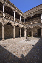 Spain, Castile and Leon, Salamanca, Spain, Castile and Leon, Salamanca, Casa de las Conchas or House of the Shells, built from 1493 to 1517 by Rodrigo Arias de Maldonado and decorated with more than 3...