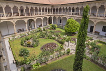 Spain, Castile and Leon, Salamanca, Convento de las Duenas which is a Dominican convent built in the 15th and 16th centuries, view from the upper cloister.