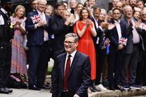 England, London, Westminster,  Keir Starmer entering 10 Downing Street as the new Labour Prime Minister 5th July 2024.