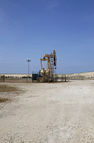 France, Nouvelle Aquitaine, Gironde, Cap Ferret, Nodding donkey oil well operated by Vermillion Energy, a Canadian Petroleum company.