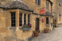 England, Worcestershire, Broadway, 17th century Lygon Arms Hotel facade.