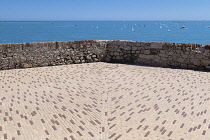 France, Provence-Alpes-Cote d'Azur, Antibes, paved viewpoint next to Jardin des Poetes.