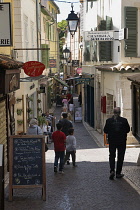 France, Provence-Alpes-Cote d'Azur, Antibes, Narrow street in the Old town.