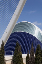 Spain, Valencia Province, Valencia, Ciutat de les Arts i les Ciencies, City of Arts and Sciences, Modern architectural complex designed by Santiago Calatrava and Felix Candela, L'Agora.