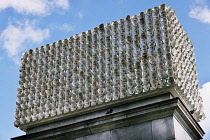 England, London, Trafalgar Square, The National Gallery and the fourth plinth with sculpture by artist Teresa Margolies.