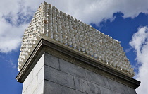 England, London, Trafalgar Square, The National Gallery and the fourth plinth with sculpture by artist Teresa Margolies.