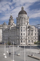 England, Lancashire, Liverpool, Pier Head, The Port of Liverpool Building is one of Liverpool's Three Graces lining the city's waterfront.