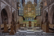 England, Lancashire, Liverpool, Liverpool Anglican Cathedral, The Lady Chapel, Altar and reredos.