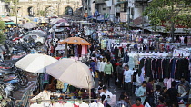 India, Gujarat, Ahmedabad, Busy market scene.