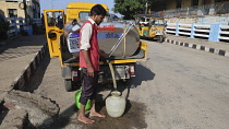 India, Tamil Nadu, Kadapa, Truck providing drinking water.