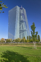 Germany, Hesse, Frankfurt, the twin towers of new European Central Bank building completed in 2014.