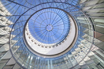 Germany, Hesse, Frankfurt, The Schirn Kunsthalle art gallery, Interior of it's glass dome.