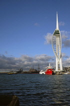 England, Hampshire, Portsmouth, Gunwharf Quay, Spinnaker Tower viewing platform.